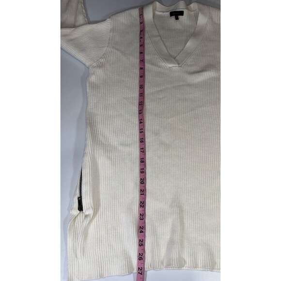 Quince White Organic Cotton Fisherman Side Zip Maternity Nursing Sweater Medium - Picture 9 of 9